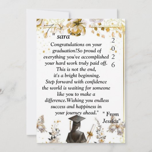  Graduation- Universal Design for all ages 招待状 (正面)