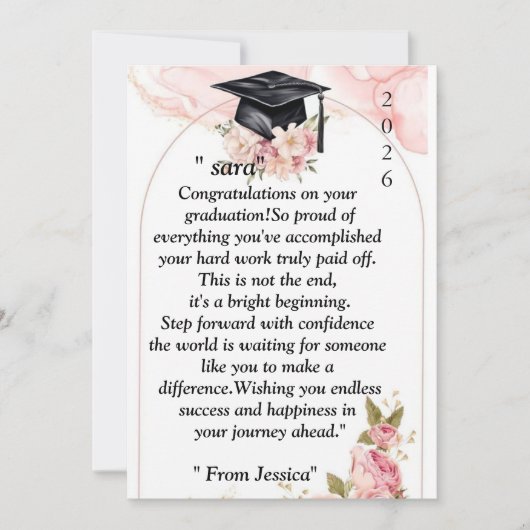  Graduation- Universal Design for all ages 招待状 (正面)