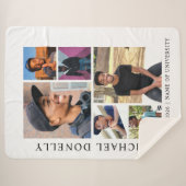 Graduation White Trendy 6 Photo Collage シェルパブランケット (正面(横))