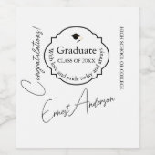 Graduation Wine Bottle Label Custom Gift ワインラベル (シングルラベル)