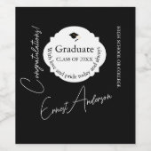 Graduation Wine Label Elegant Custom Keepsake ワインラベル (シングルラベル)