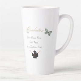 Graduation with Custom Name Date and Qualification カフェラテマグ