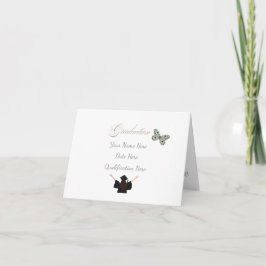 Graduation with Custom Name Date and Qualification サンキューカード