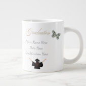 Graduation with Custom Name Date and Qualification ジャンボコーヒーマグカップ (右)