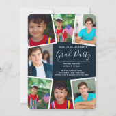 Graduation with several photo collage 招待状 (裏面)