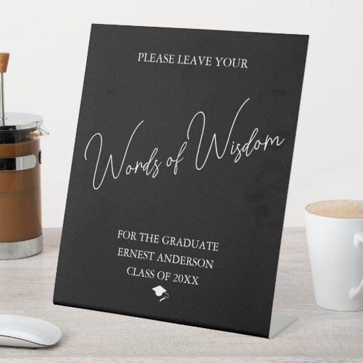 Graduation Words of Wisdom Personalized Tabletop 台座サイン (インサイチュ)