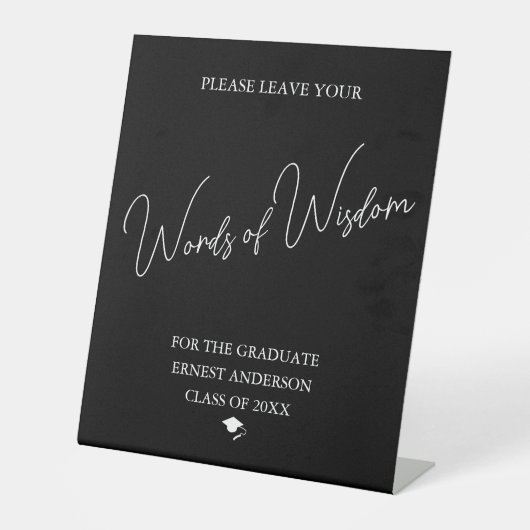 Graduation Words of Wisdom Personalized Tabletop 台座サイン (正面)