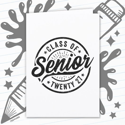Graduation Year School Retro Senior Class of 2027 カード