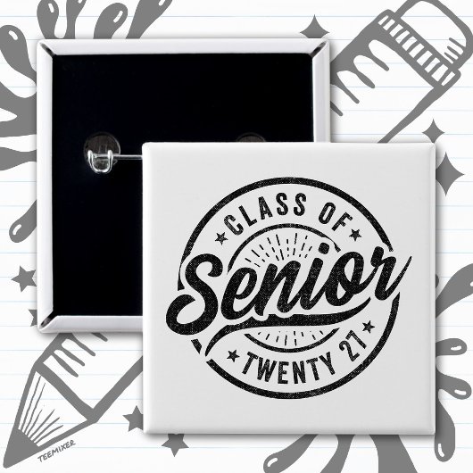 Graduation Year School Retro Senior Class of 2027 缶バッジ