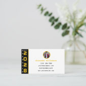 Graduation Yellow Black QR Code Modern Graduation コーリングカード (スタンド正面)