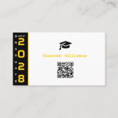Graduation Yellow Black QR Code Modern Graduation コーリングカード (裏面)