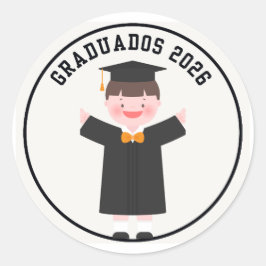 Graduatos 2026 Cute Graduation Sticker \ ラウンドシール