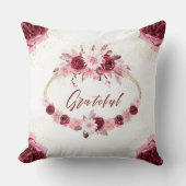 GRADYスクリプファンシートBurgundyフローラ金ゴールドリース クッション (正面)