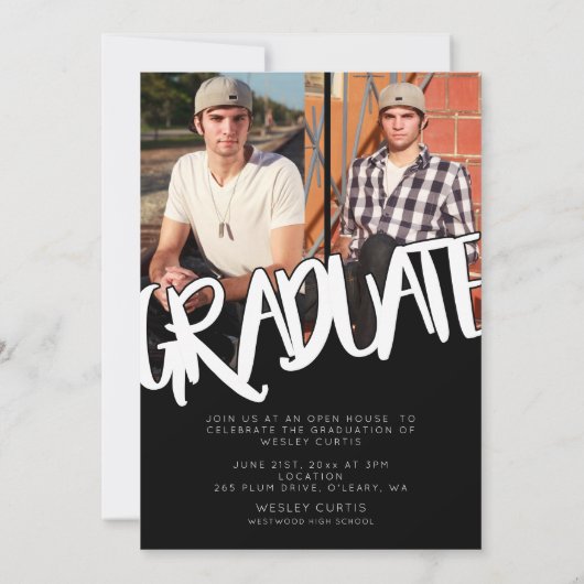 Graffitiの卒モダン業発表 招待状 (裏面)