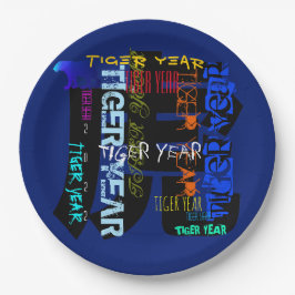 GraffitiスタイルRepeating Tiger Year 2022 PPP ペーパープレート