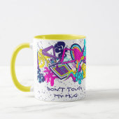 Graffiti抽象芸術カラフルパターン(NAME) マグカップ (左)