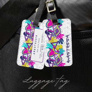 Graffiti抽象芸術カラフルパターン(NAME) ラゲッジタグ