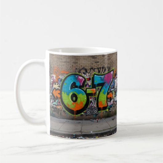 Graffiti 67 Viral Trend/Bold Pop Art Street Style コーヒーマグカップ (左)