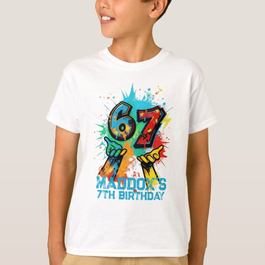Graffiti 6-7 Birthday T-shirt Six Seven Tシャツ (正面)