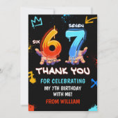 Graffiti 6 7 Meme Trend Six Seven Birthday Party サンキューカード (正面)
