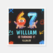 Graffiti 6 7 Meme Trend Six Seven Birthday Party スタンダードカクテルナプキン (正面)