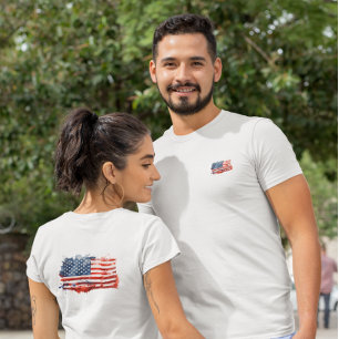 Graffiti American Flag 表裏デザイン Tシャツ