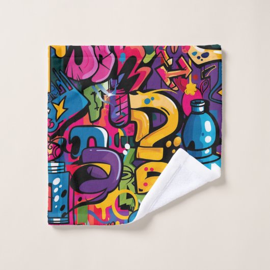 Graffiti Art バスタオルセット (ウォッシュタオル)
