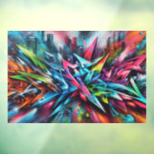 Graffiti auf Ziegelwand mit Skyline Streetart ウィンドウサイン (シート3)