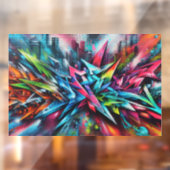 Graffiti auf Ziegelwand mit Skyline Streetart ウィンドウサイン (シート2)