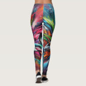 Graffiti auf Ziegelwand mit Skyline Streetart レギンス (裏面)