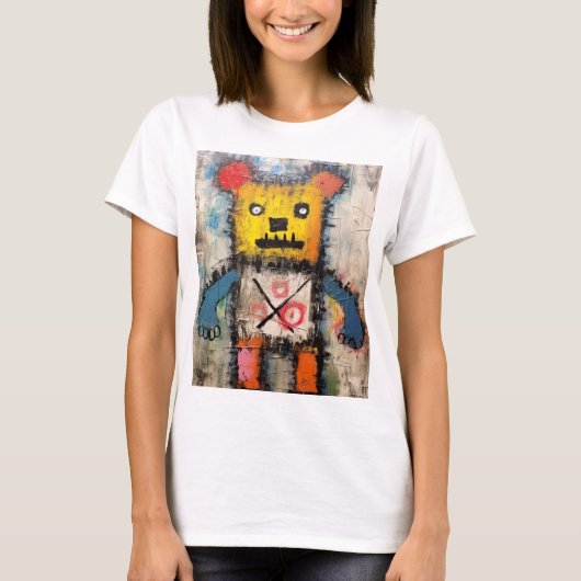 Graffiti Bear Brushstroke painting art  Tシャツ (正面)
