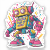 Graffiti Bot – 落書き風ロボットステッカー シール (正面)