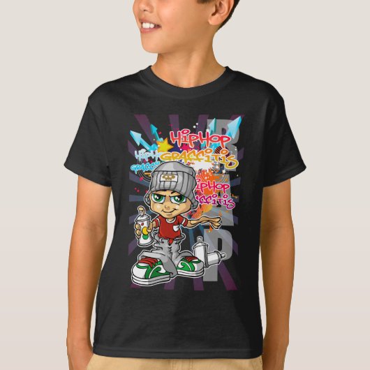 Graffiti boy and background tシャツ (正面)