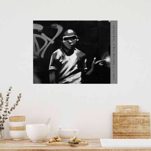 Graffiti Boy black ポスター (キッチン)