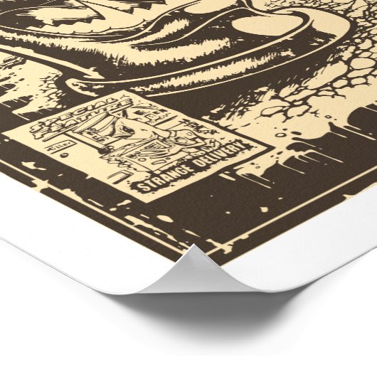 Graffiti - CANZILLA - Retro SciFi Monster Comic ポスター (角)