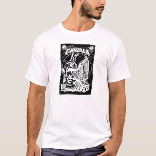 Graffiti - CANZILLA - Retro SciFi Monster Comic Tシャツ (正面)