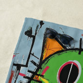 Graffiti Cat Street Art Character ビーチタオル (インサイチュ)