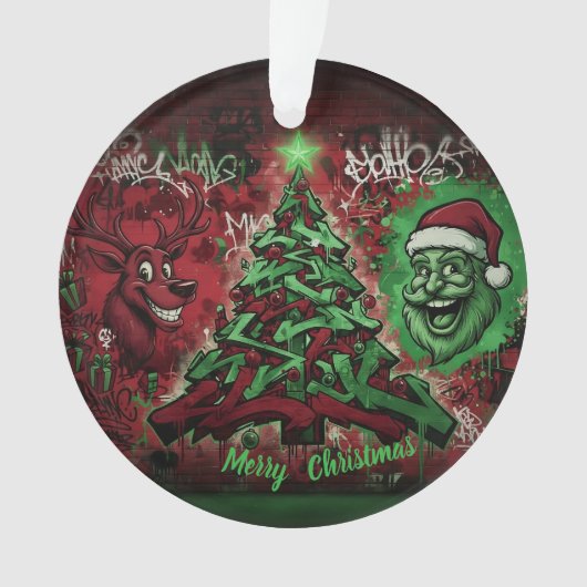 Graffiti Christmas Acrylic Ornament オーナメント (正面)