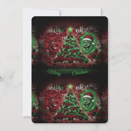 Graffiti Christmas Card 5x7 Matte シーズンカード (正面)