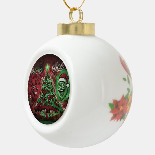 Graffiti Christmas Ceramic Ball Ornament セラミックボールオーナメント (右)