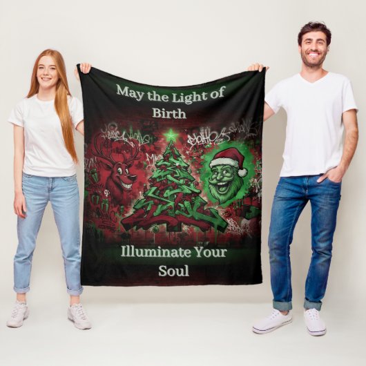 Graffiti Christmas Fleece Blanket 50x60 フリースブランケット (インサイチュ)