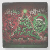 Graffiti Christmas Marble Coaster ストーンコースター (正面)
