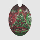 Graffiti Christmas Oval Acrylic Ornament オーナメント (正面)