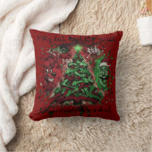 Graffiti Christmas Square Pillow 16x16 クッション (ブランケット)