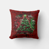 Graffiti Christmas Square Pillow 16x16 クッション (正面)