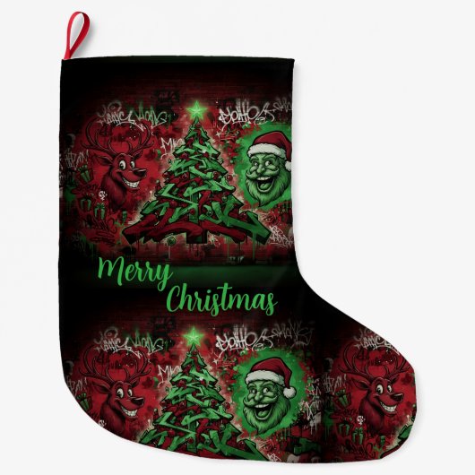 	Graffiti Christmas Stocking 12x20 ラージクリスマスストッキング (正面)