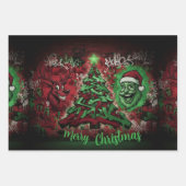 Graffiti Christmas Wrapping Paper Set x 3 ラッピングペーパーシート (正面3)