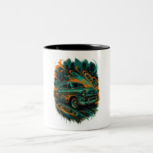 Graffiti Classic Car Mug ツートーンマグカップ (中央)