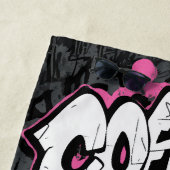 Graffiti Coffee Cup Urban Street Art Illustration ビーチタオル (インサイチュ)