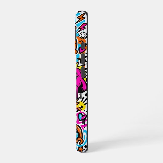 Graffiti Collage Pattern Phone Case iPhone 16 16ケース (左側面)
